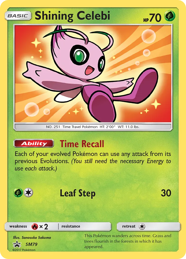2017 SM Black Star Promos Shining Celebi #SM79 card image