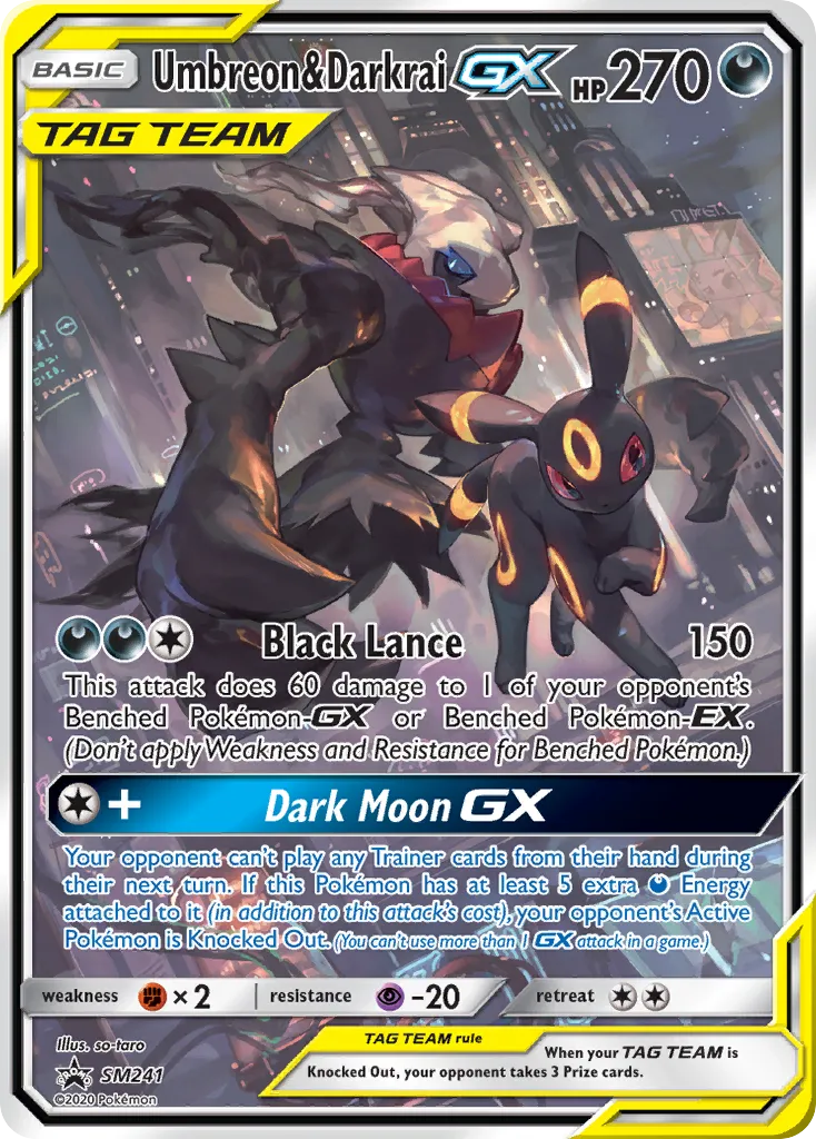 2017 SM Black Star Promos Umbreon & Darkrai-GX #SM241 card image