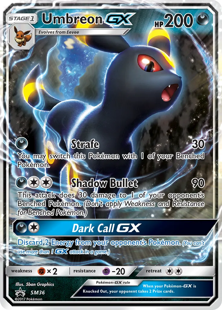 2017 SM Black Star Promos Umbreon-GX #SM36 card image