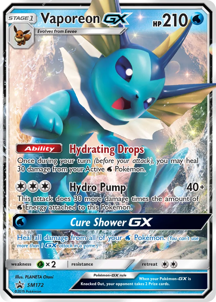 2017 SM Black Star Promos Vaporeon-GX #SM172 card image
