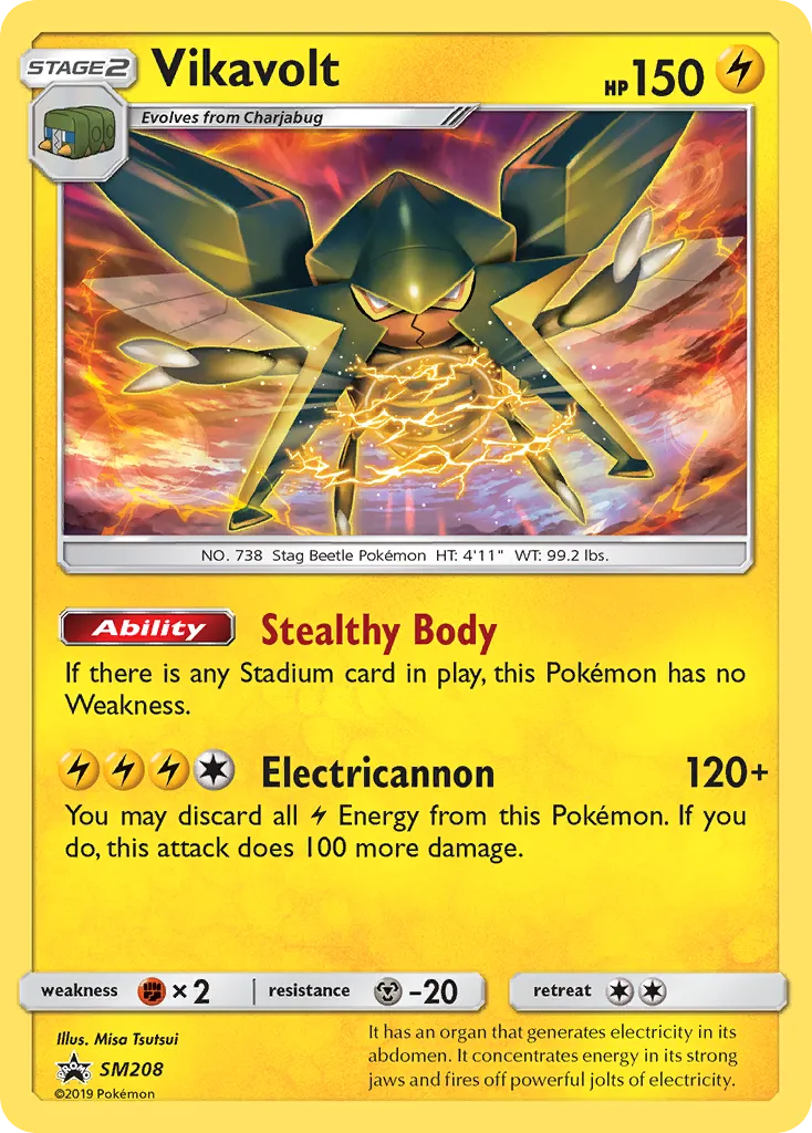2017 SM Black Star Promos Vikavolt #SM208 card image