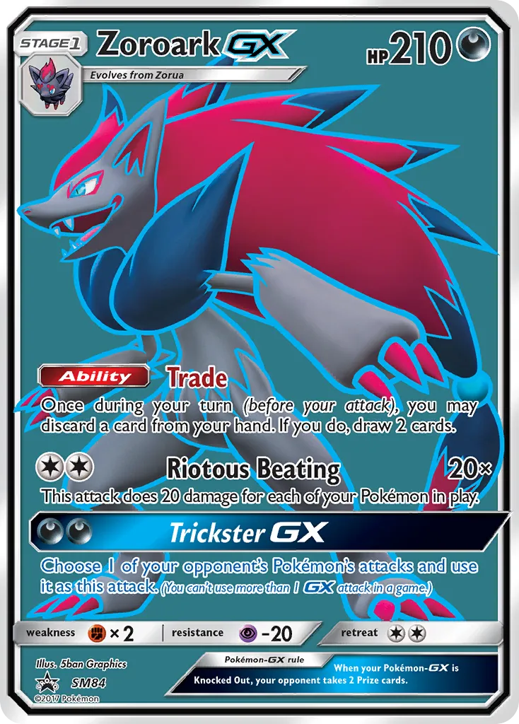 2017 SM Black Star Promos Zoroark-GX #SM84 card image