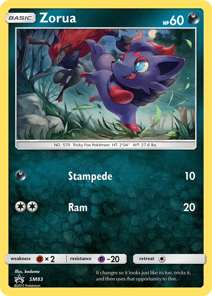 2017 SM Black Star Promos Zorua #SM83 card image