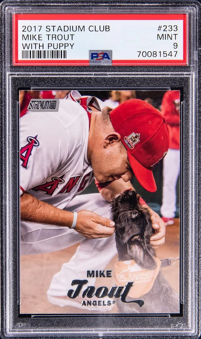 2017 Stadium Club Mike Trout With Puppy #233 card image