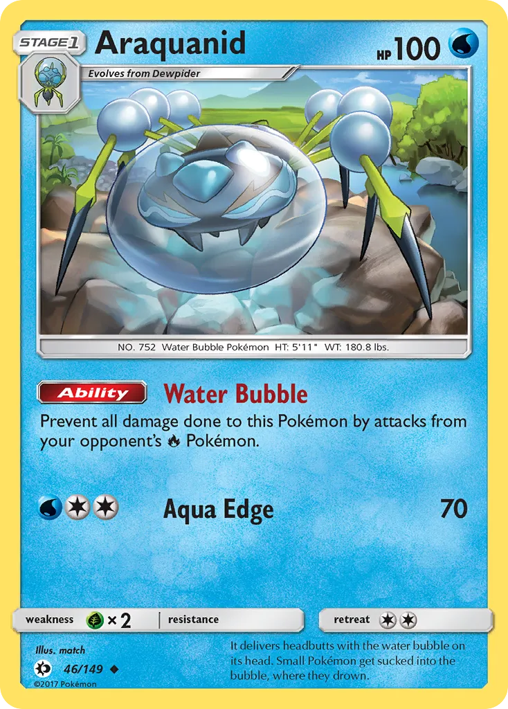 2017 Sun & Moon Araquanid Uncommon #046/149 Uncommon card image
