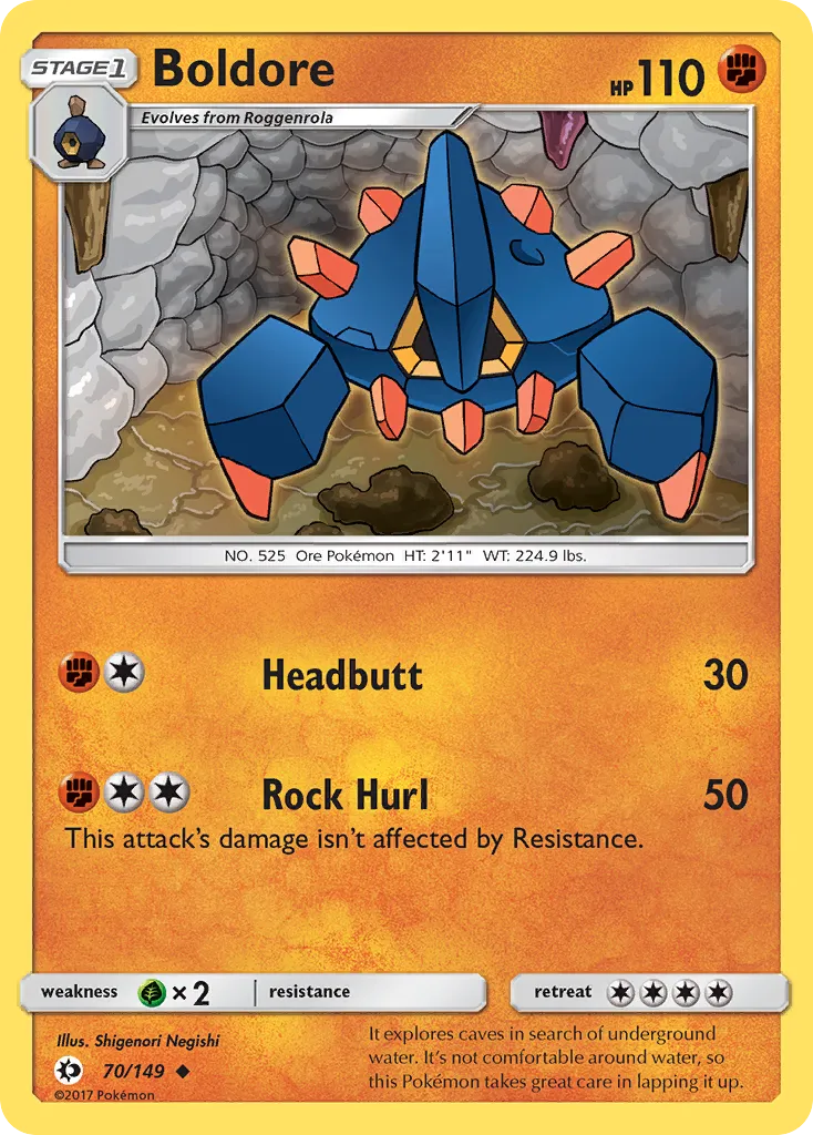 2017 Sun & Moon Boldore Uncommon #070/149 Uncommon card image