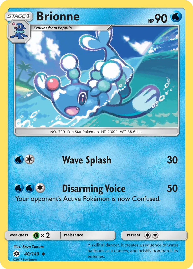 2017 Sun & Moon Brionne Uncommon #040/149 Uncommon card image