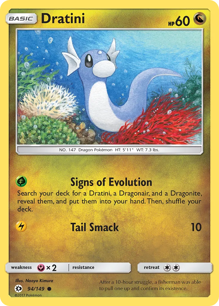 2017 Sun & Moon Dratini Common #094/149 Common card image