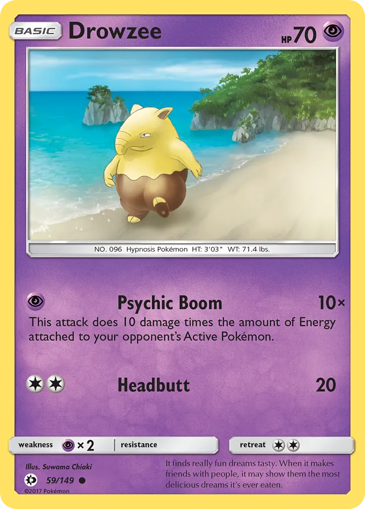 2017 Sun & Moon Drowzee Common #059/149 Common card image