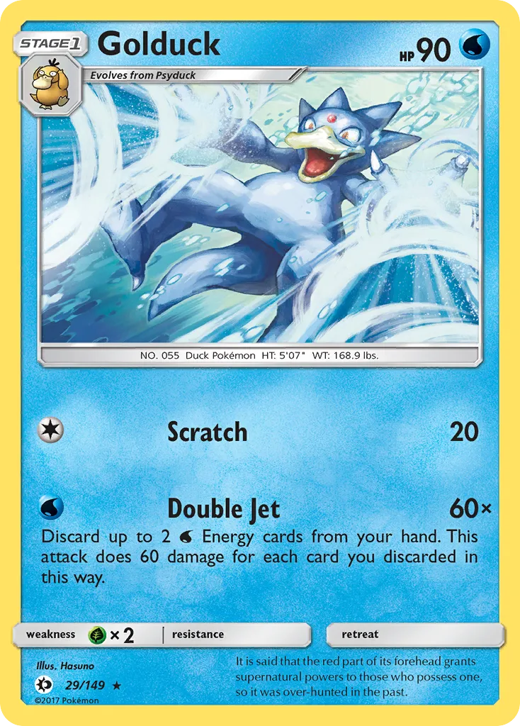 2017 Sun & Moon Golduck Rare #029/149 Rare card image
