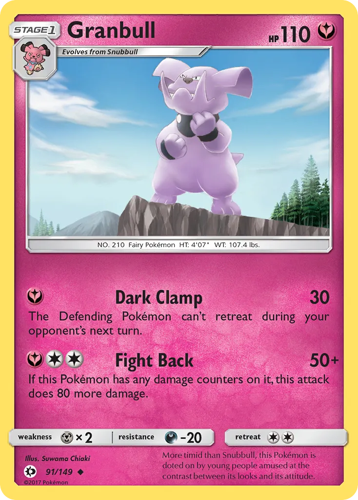 2017 Sun & Moon Granbull #091/149 Uncommon card image