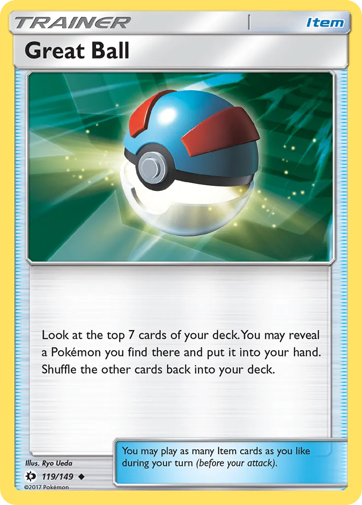 2017 Sun & Moon Great Ball Uncommon #119/149 Uncommon card image