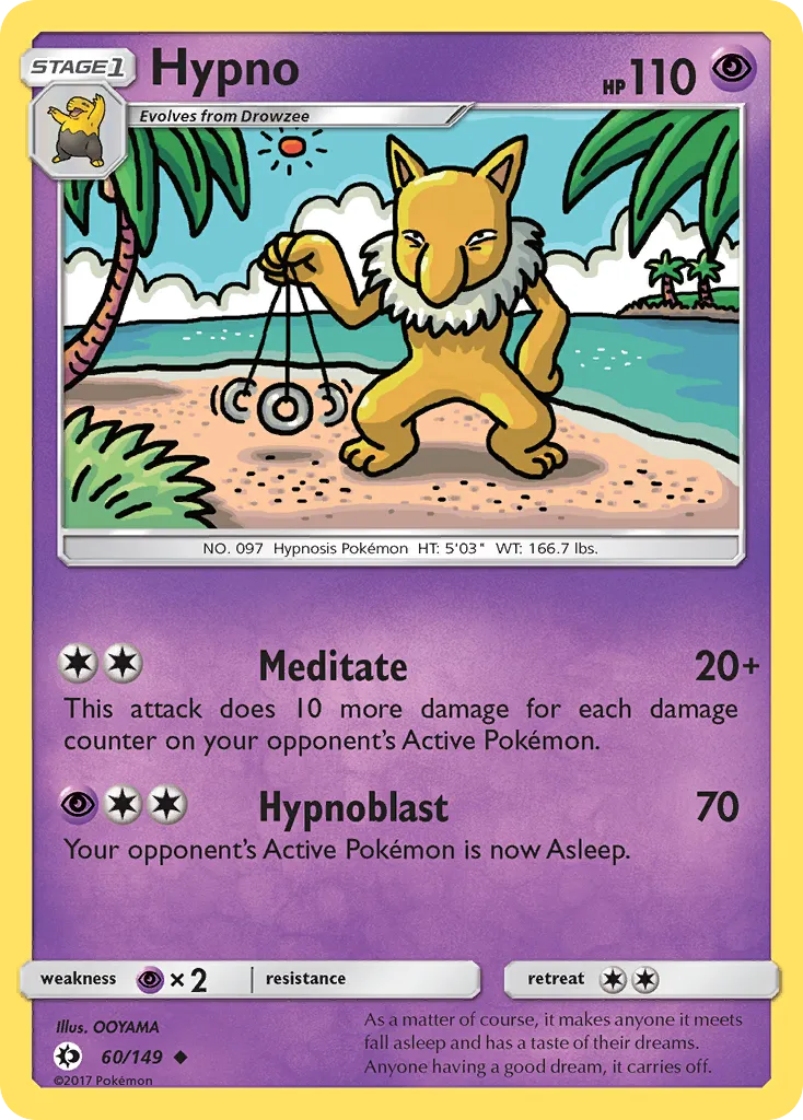 2017 Sun & Moon Hypno Uncommon #060/149 Uncommon card image