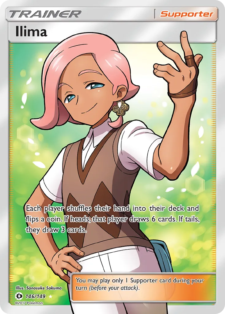 2017 Sun & Moon Ilima #146/149 Rare Ultra card image