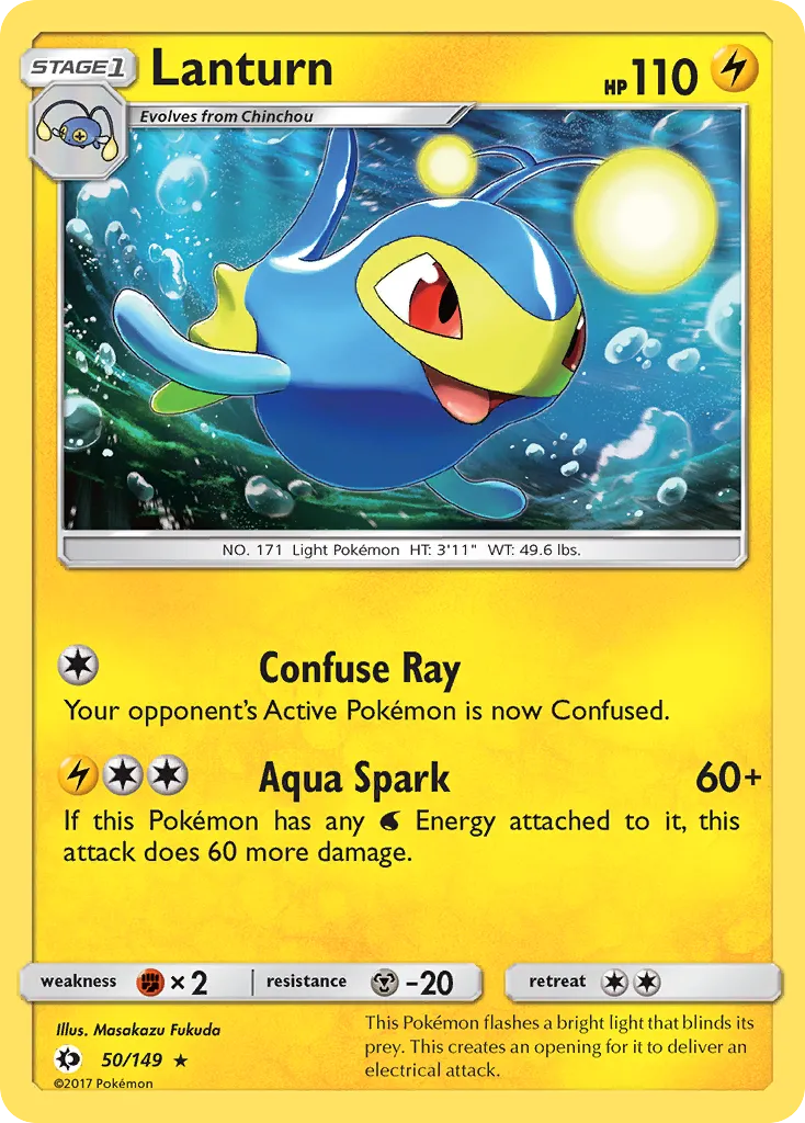 2017 Sun & Moon Lanturn Rare #050/149 Rare card image