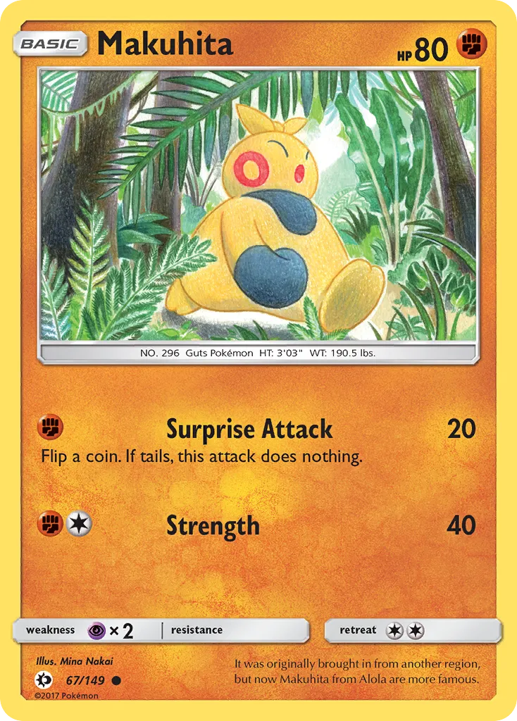 2017 Sun & Moon Makuhita #067/149 Common card image