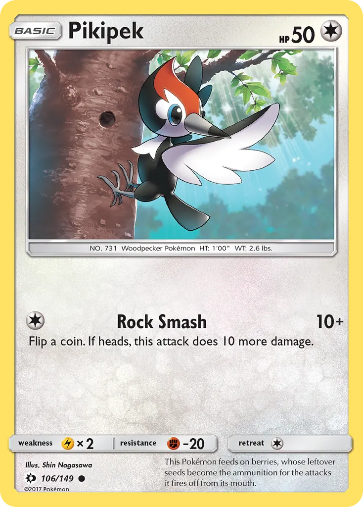 2017 Sun & Moon Pikipek Common #106/149 Common card image