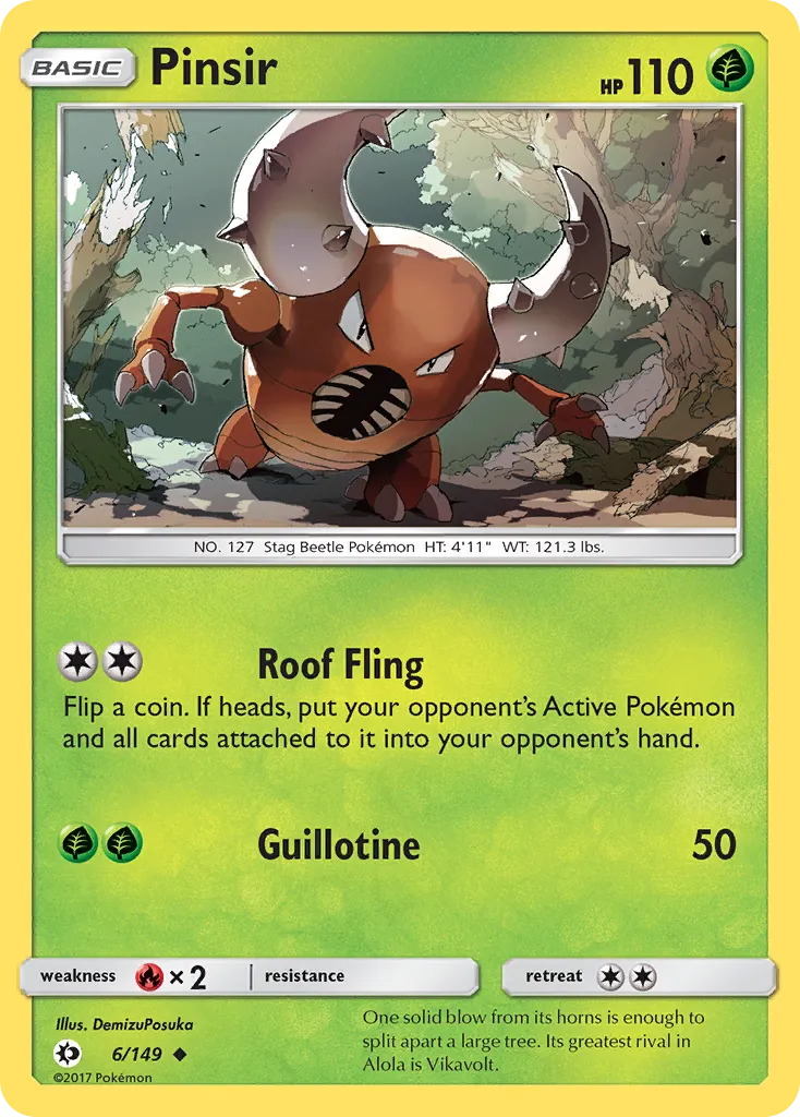 2017 Sun & Moon Pinsir Uncommon #006/149 Uncommon card image