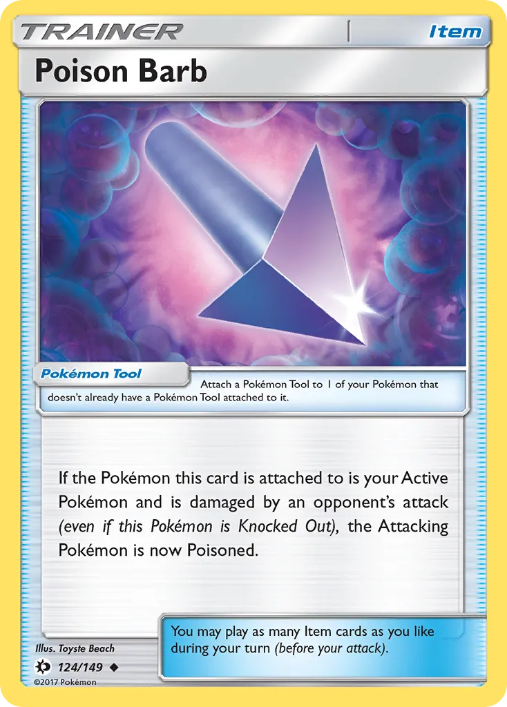 2017 Sun & Moon Poison Barb Uncommon #124/149 Uncommon card image
