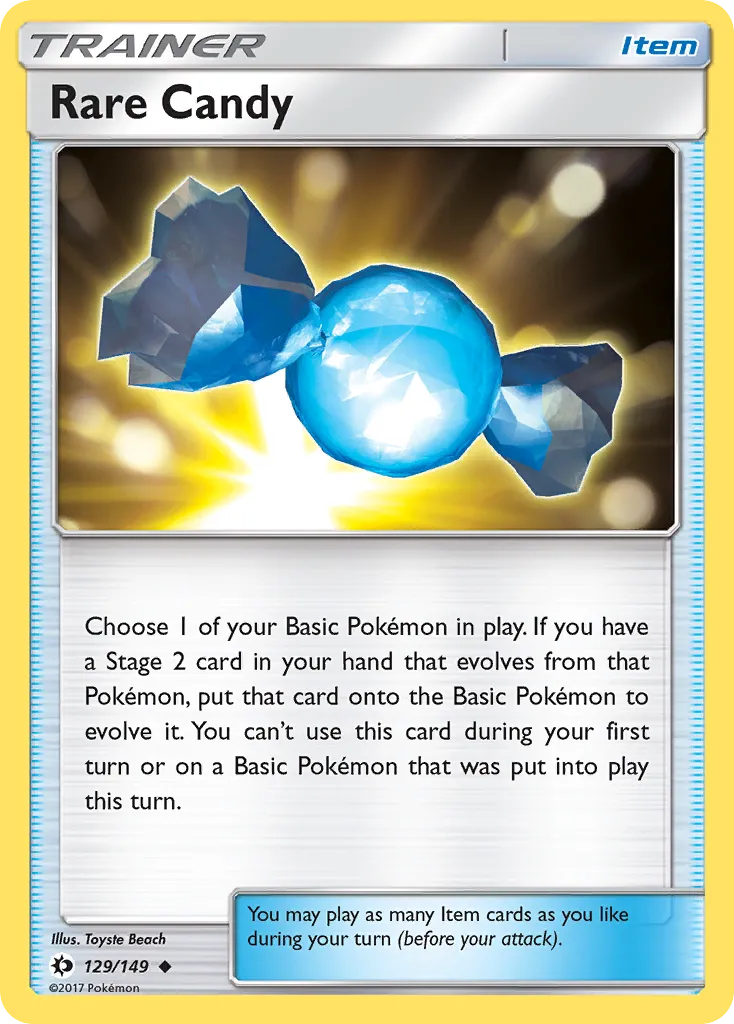 2017 Sun & Moon Rare Candy Uncommon #129/149 Uncommon card image