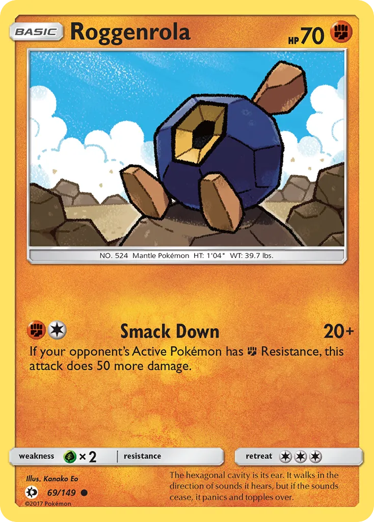 2017 Sun & Moon Roggenrola Common #069/149 Common card image