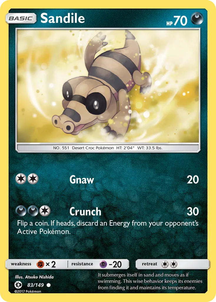 2017 Sun & Moon Sandile Common #083/149 Common card image