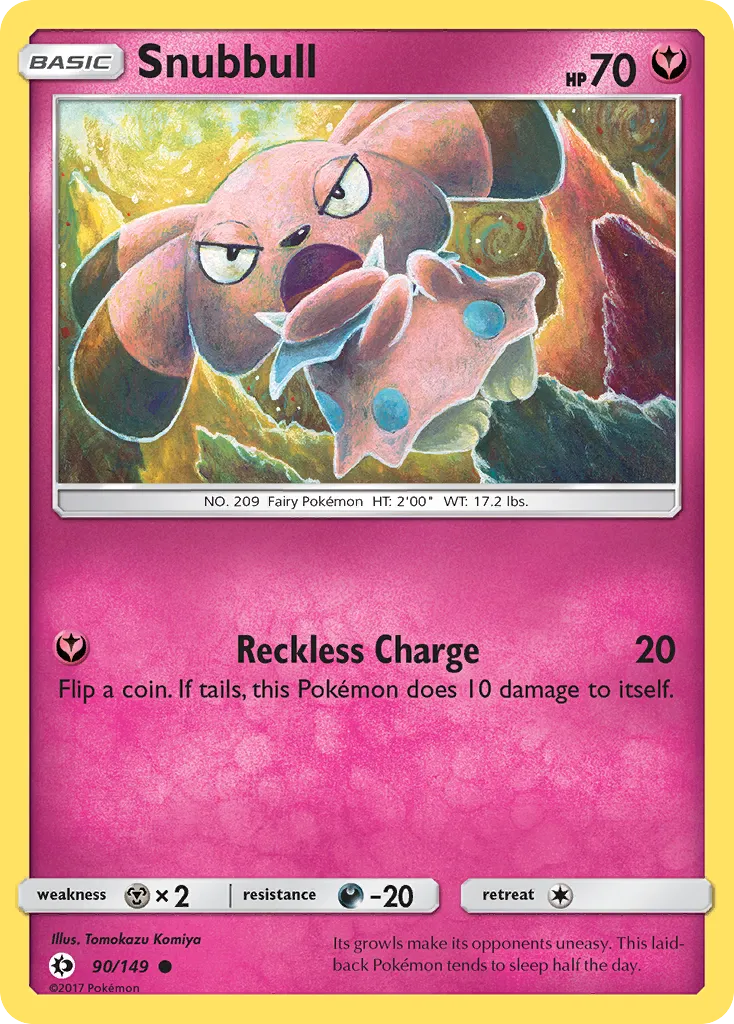 2017 Sun & Moon Snubbull Common #090/149 Common card image