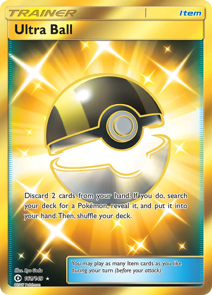 2017 Sun & Moon Ultra Ball #161/149 Rare Secret card image