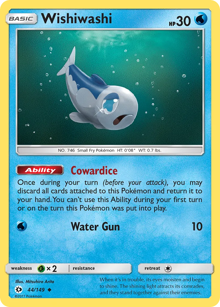 2017 Sun & Moon Wishiwashi Uncommon #044/149 Uncommon card image