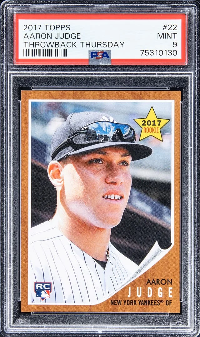 2017 Topps Aaron Judge Throwback Thursday #22 card image