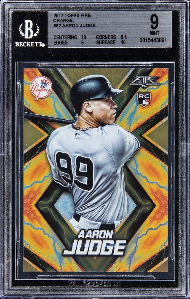 2017 Topps Aaron Judge Fire Orange #62 card image
