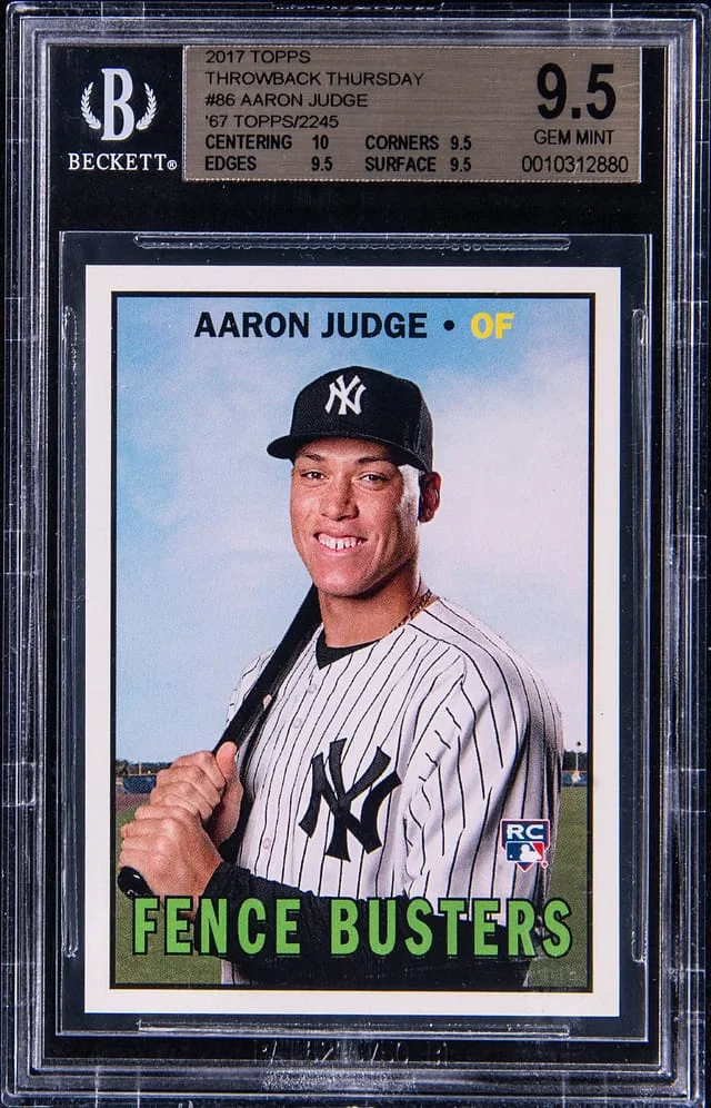 2017 Topps Aaron Judge Throwback Thursday '67 Topps #86 card image