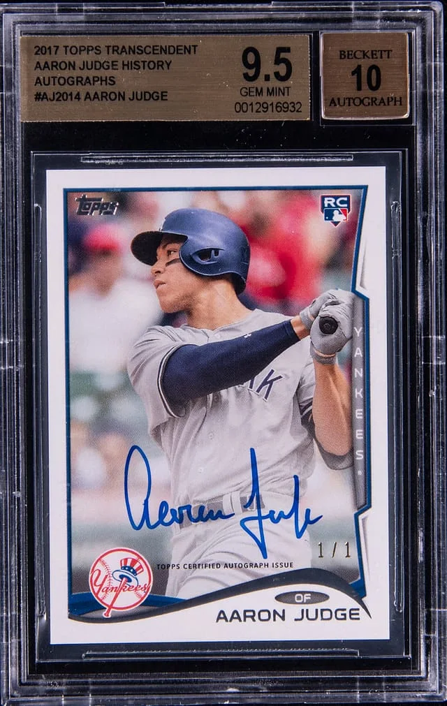 2017 Topps Aaron Judge Transcendent History Autographs #AJ-2014 card image