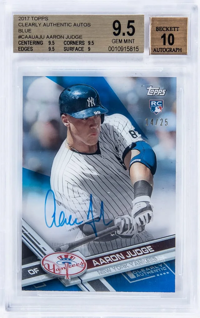 2017 Topps Aaron Judge Clearly Authentic Autograph Blue #CAAU-AJU card image