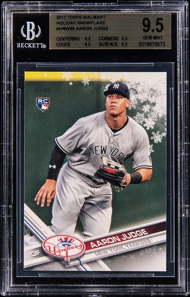 2017 Topps Aaron Judge Walmart Holiday Snowflake #HMW99 card image