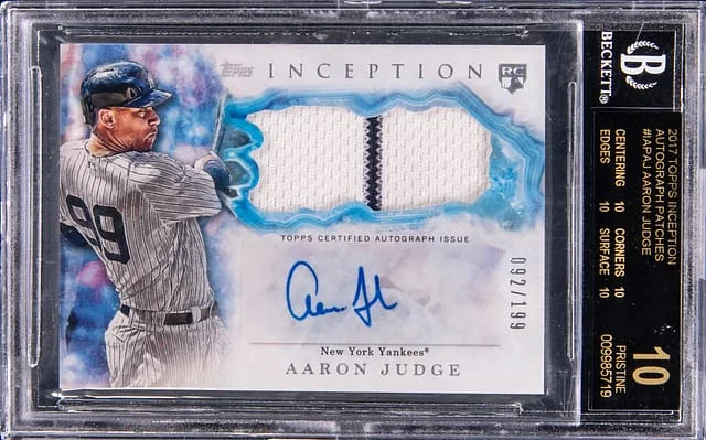 2017 Topps Aaron Judge Inception Autograph Patches #IAP-AJ card image