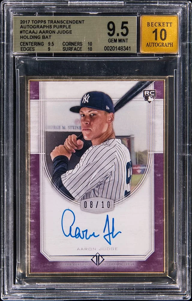 2017 Topps Aaron Judge Transcendent Collection Autograph Purple #TCA-AJ card image
