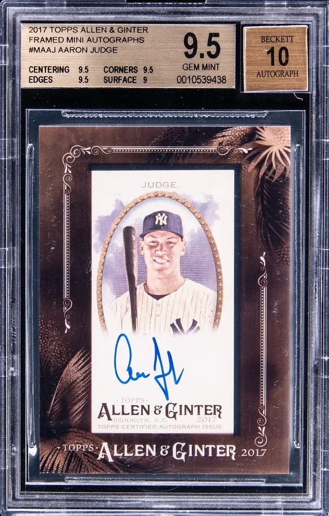 2017 Topps Allen & Ginter Aaron Judge Framed Mini Autographs #MAAJ card image