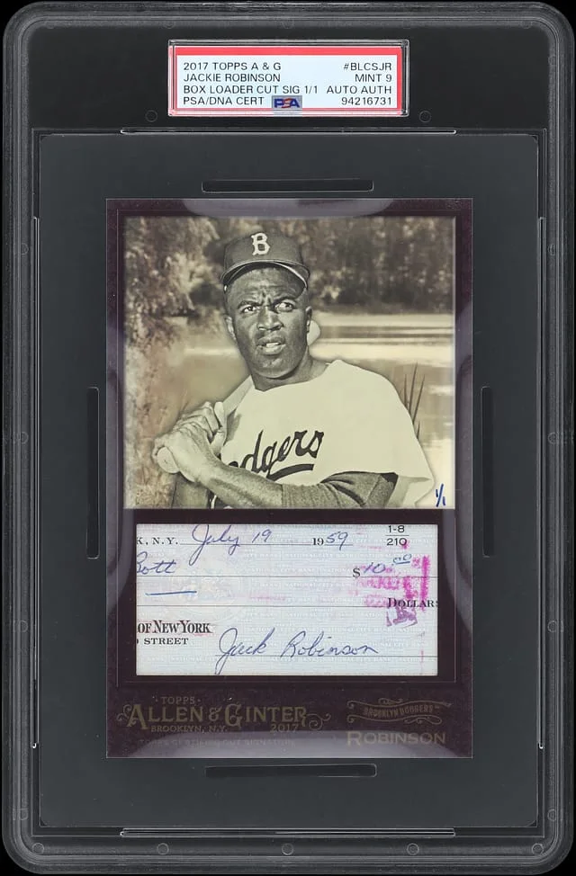 2017 Topps Allen & Ginter Jackie Robinson Box Loader Cut Signature #BLCS-JR card image
