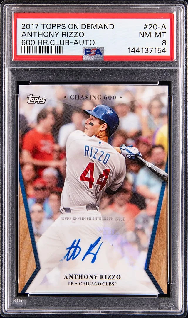 2017 Topps Anthony Rizzo On Demand Chasing 600 Hour Club Autograph #20-A card image