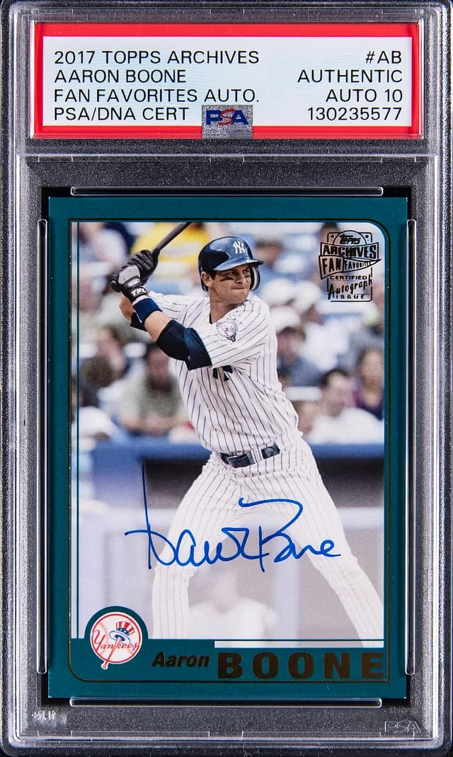 2017 Topps Archives Aaron Boone Fan Favorites Autograph #FFA-AB card image