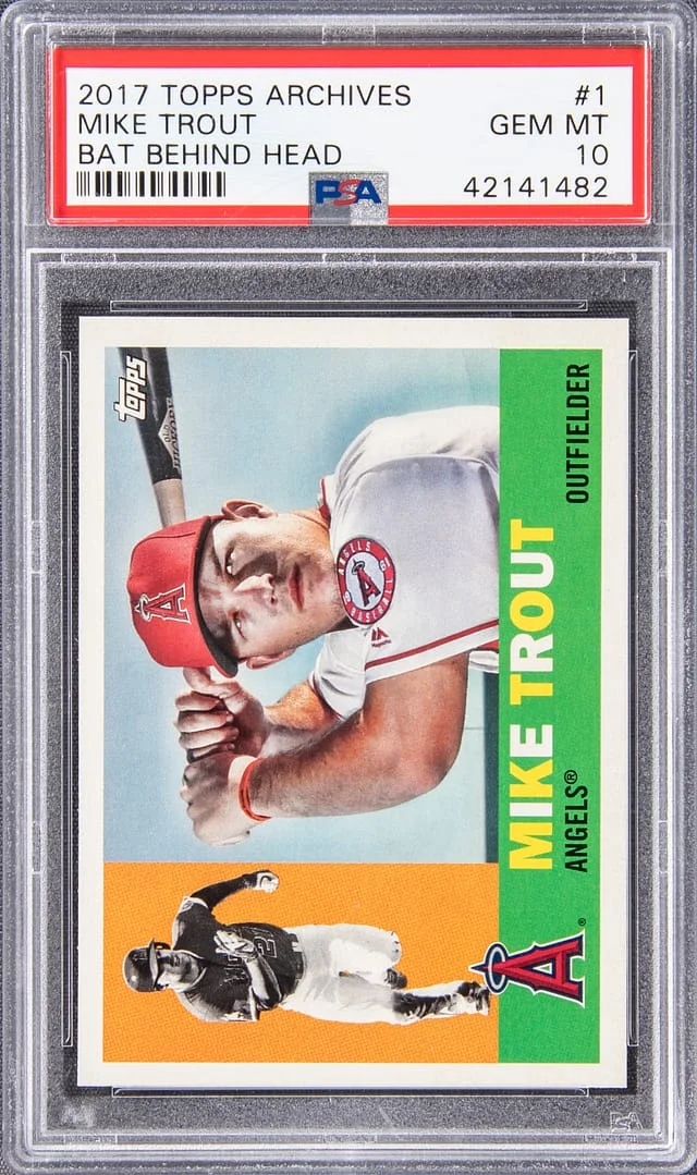 2017 Topps Archives Mike Trout, Bat Behind Head #1 card image