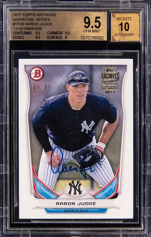 2017 Topps Archives Signature Series Aaron Judge 14 Bowman #TP-39 card image