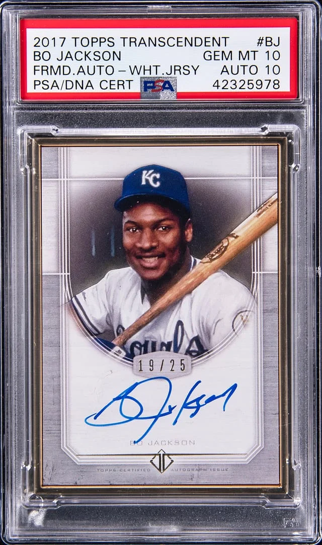 2017 Topps Bo Jackson Transcendent Framed Autograph White Jersey #TCA-BJ card image