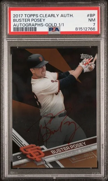 2017 Topps Buster Posey Clearly Authentic Autographs Gold #CAAU-BP card image