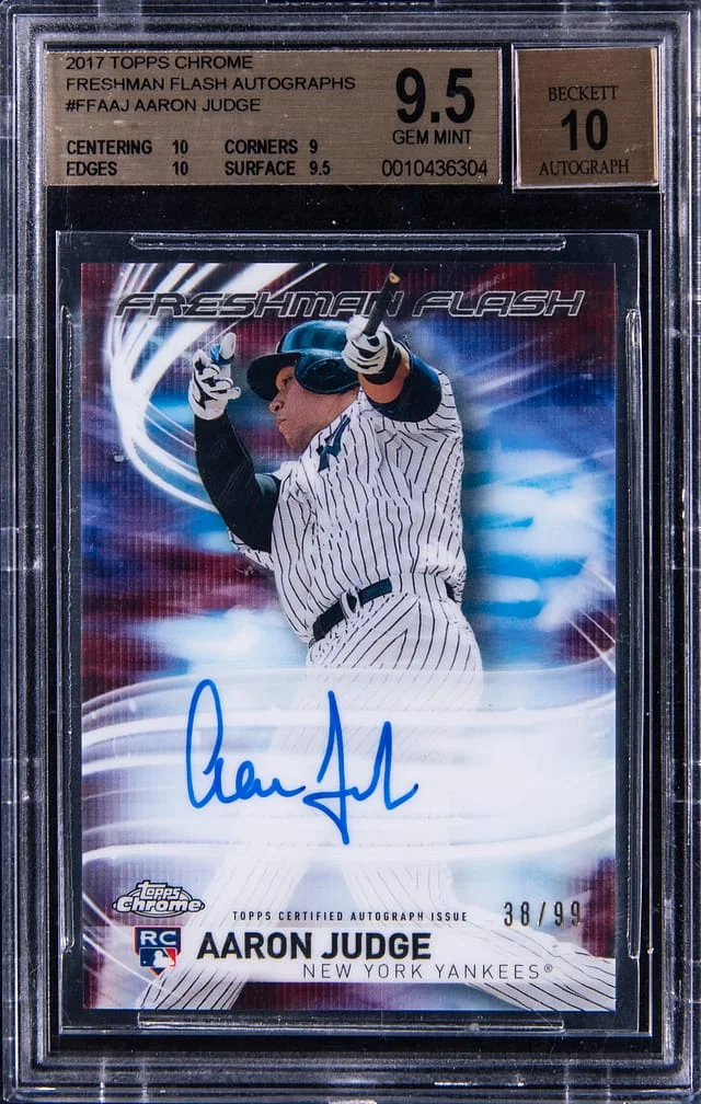 2017 Topps Chrome Aaron Judge Freshman Flash Autographs #FFA-AJ card image