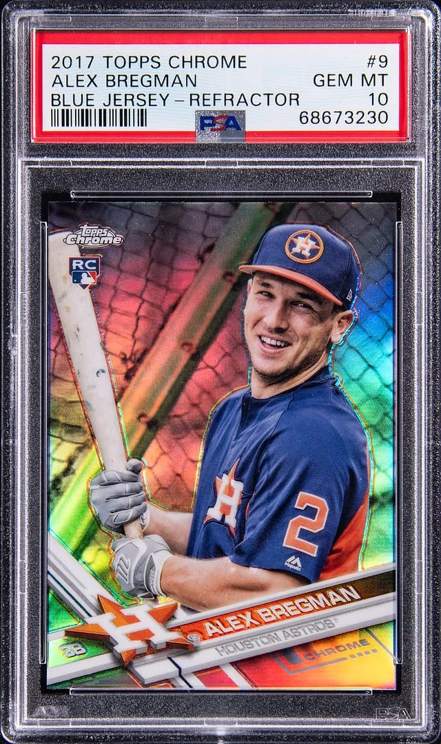 2017 Topps Chrome Alex Bregman, Blue Refractor #9 card image