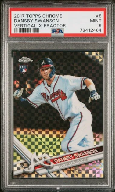 2017 Topps Chrome Dansby Swanson Vertical-X-Fractor #8 card image