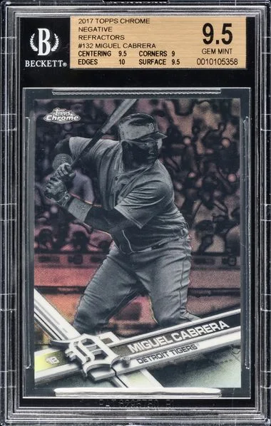 2017 Topps Chrome Miguel Cabrera Negative Refractor #132 card image