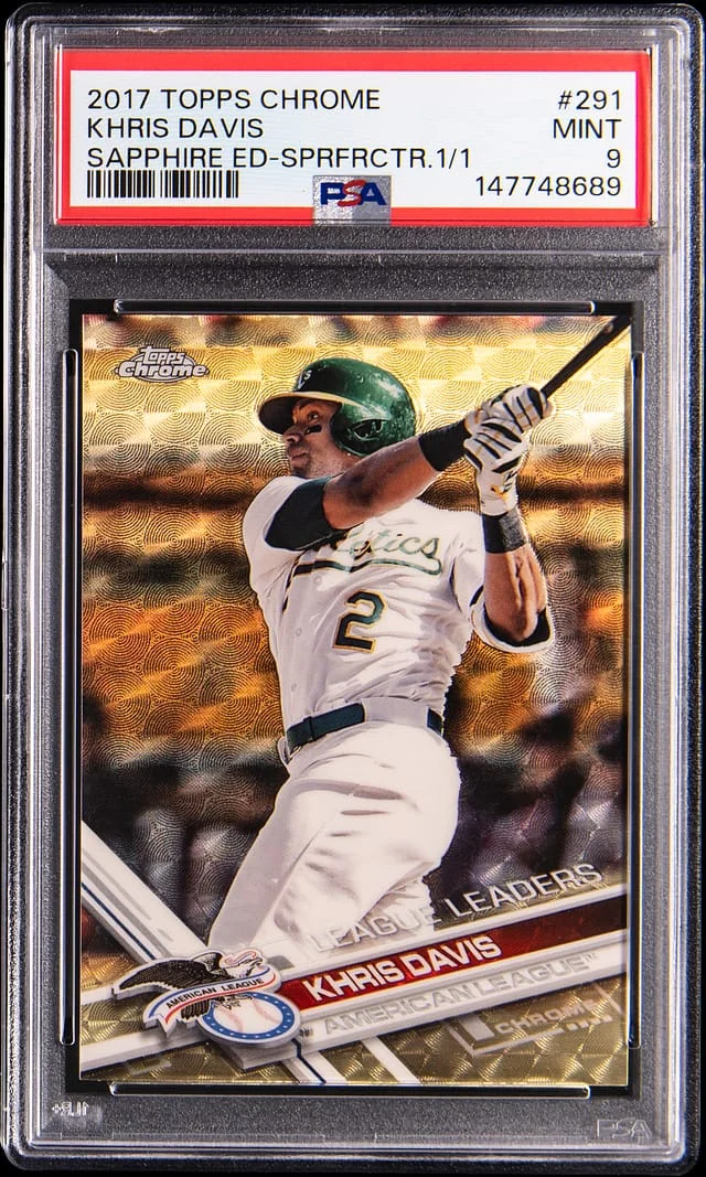 2017 Topps Chrome Sapphire Edition Khris Davis SuperFractor #291 card image